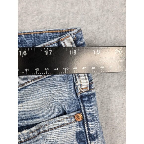 Silver Jeans Co Frisco Straight Crop Jeans Womens 16 Blue Distressed Raw Hem - Picture 4 of 13